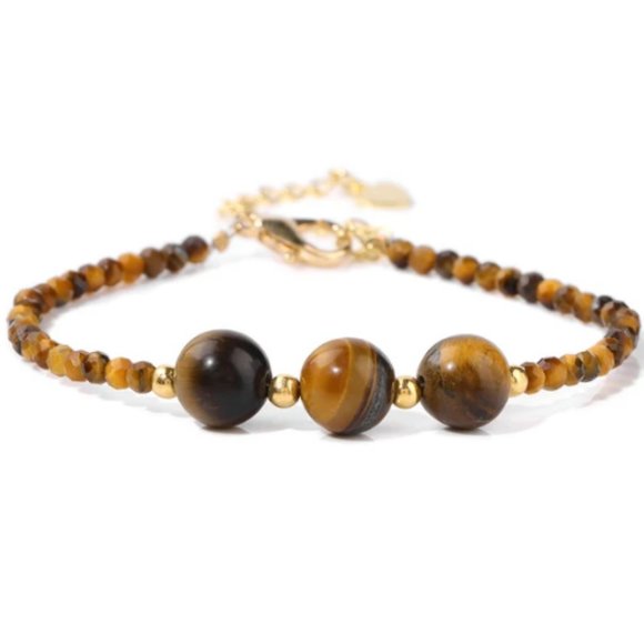 Tiger Eye Bracelet,Large and Small beads,Pretty Bracelet - Picture 1 of 1